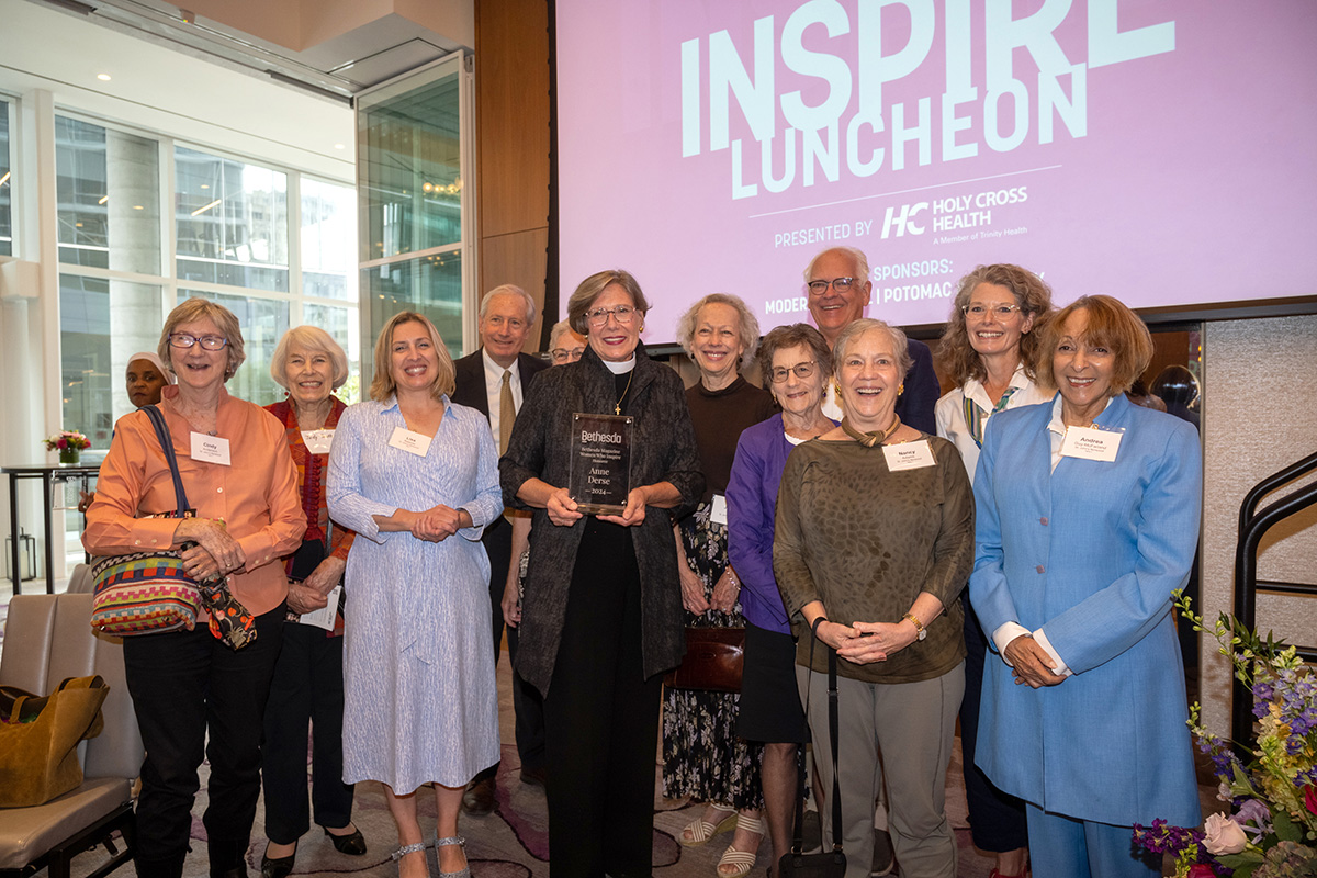 Anne Derse, center, and members of St. John’s Norwood Episcopal Church.