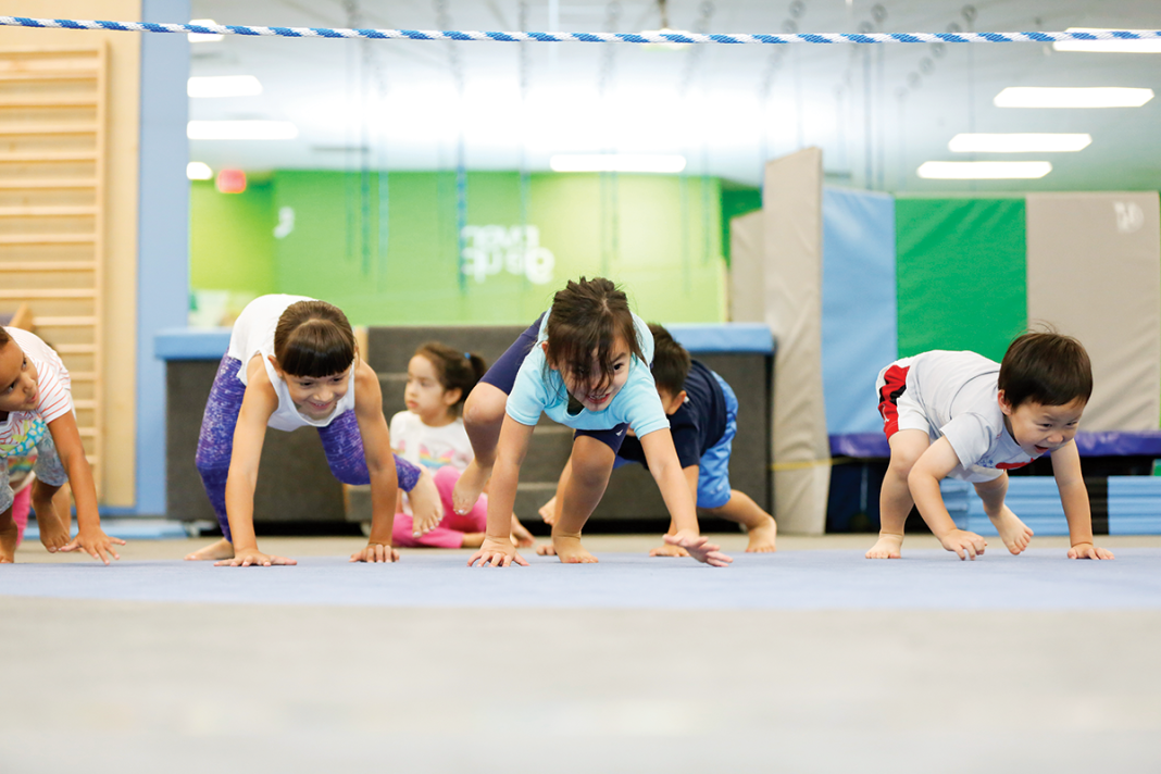 Children crawling and playing