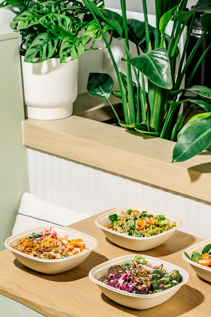 Four bowls of food