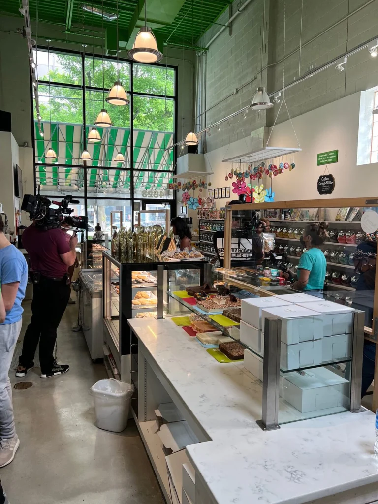 Filming inside Henry's Sweet Retreat
