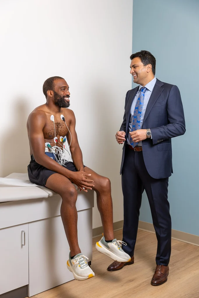 Dr. Ankit Shah, Cardiovascular Disease, with patient Edose Ibadin