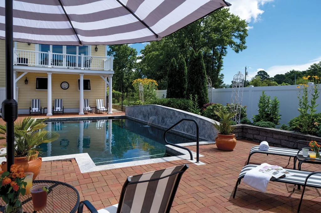 The saltwater pool at the Hope and Glory Inn
