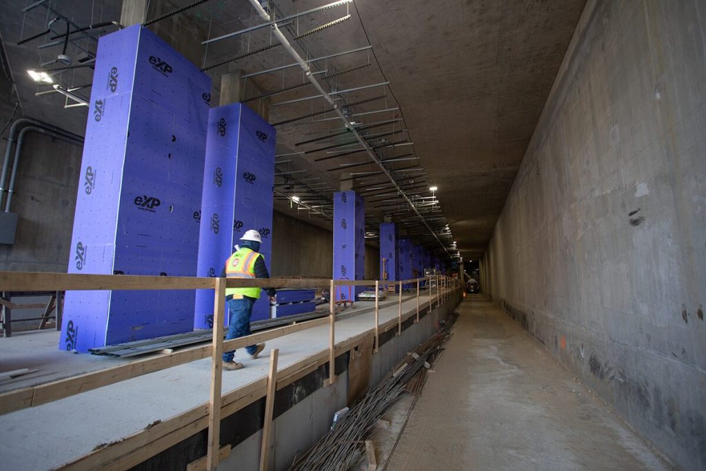 Purple Line Bethesda Station construction.